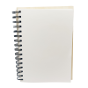 spiral wood notebook, blank white pages