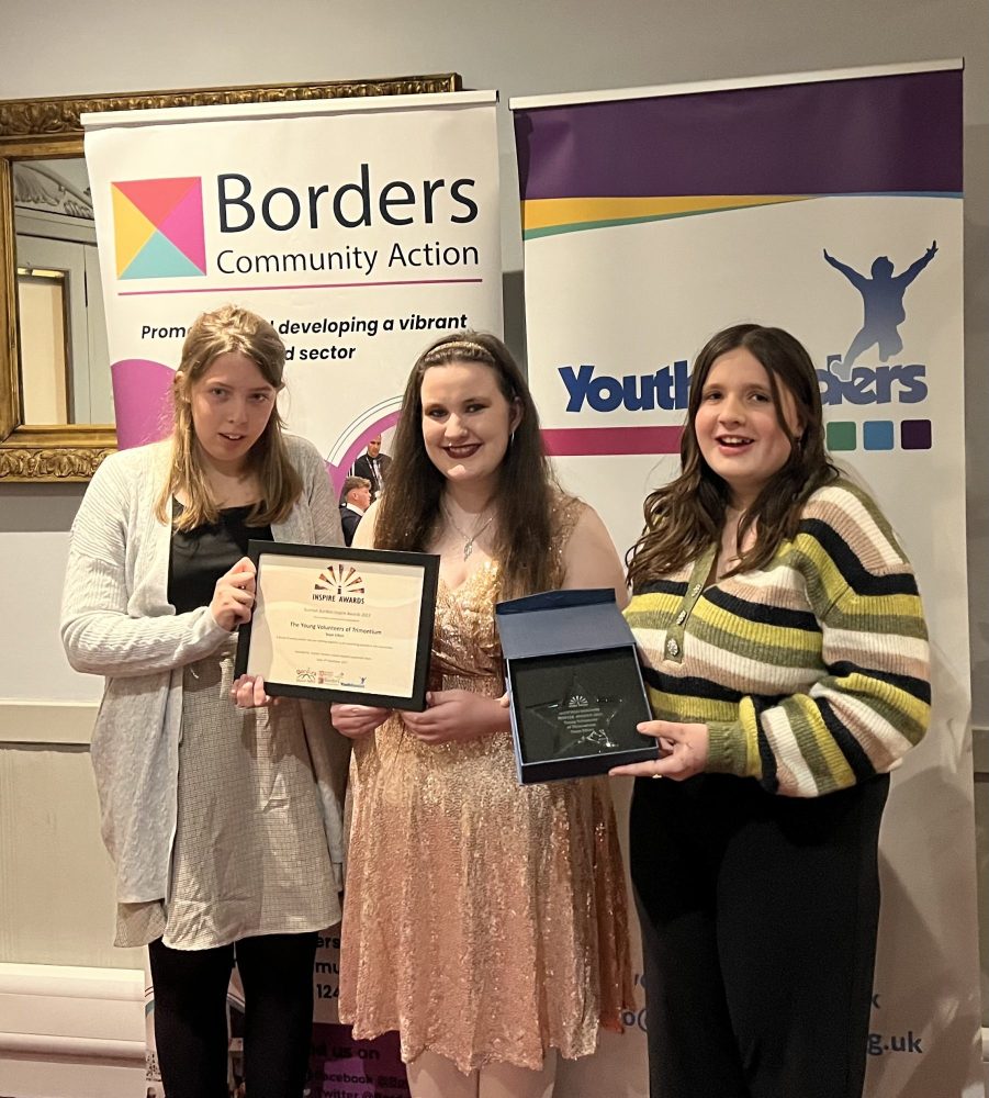 Young volunteers receiving their Inspire Award