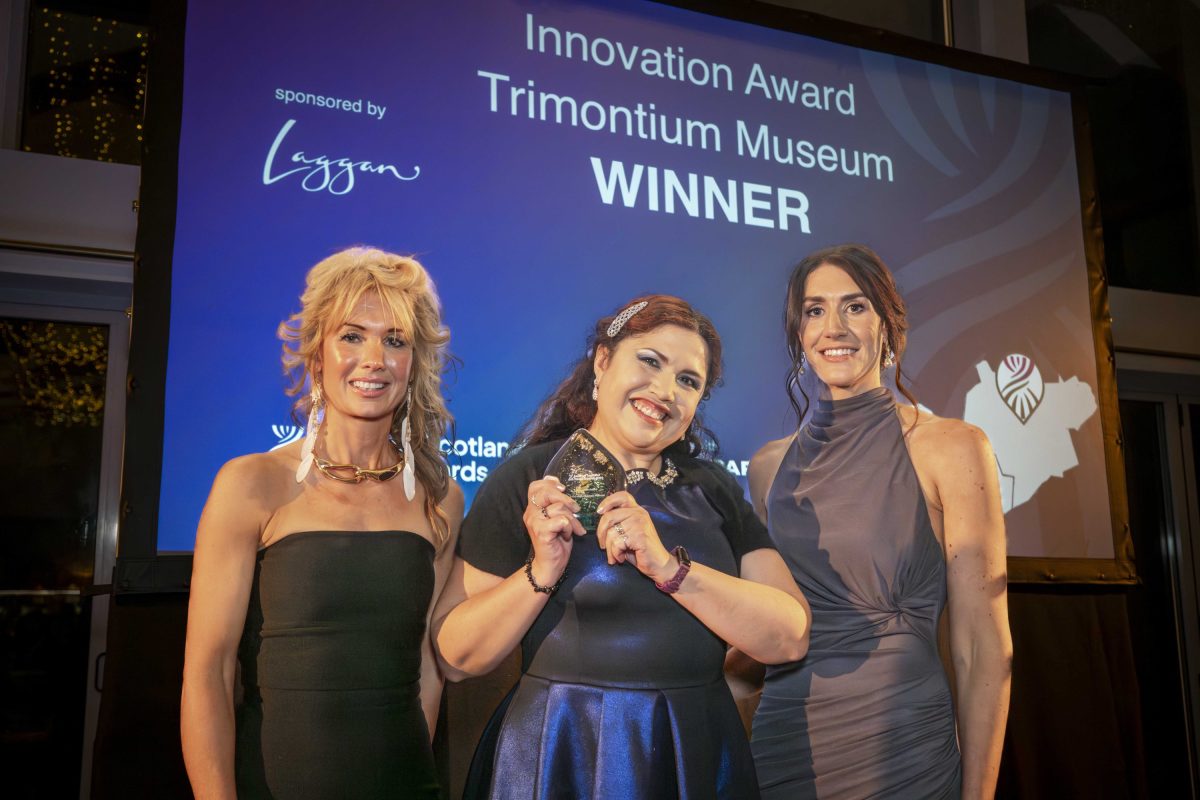 Heritage officer receiving the award for Innovation at the Scottish Thistle Awards 2025
